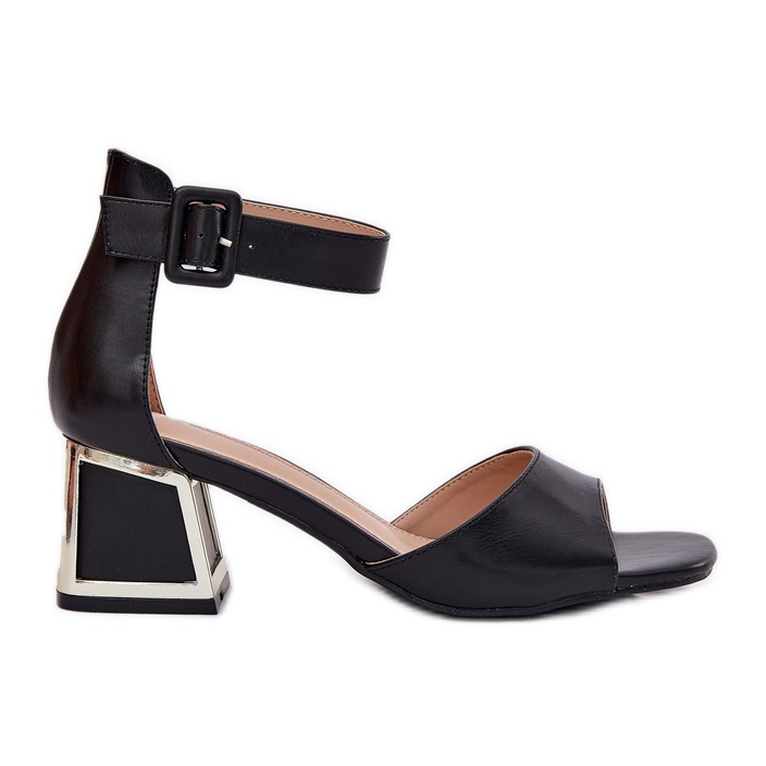 EVento Sandálias femininas de salto alto pretas preto