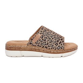 Liga de giro feminino leopardo castanho