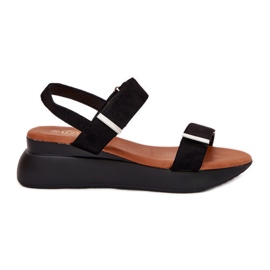 Sandálias Pretas Femininas com Cunha preto