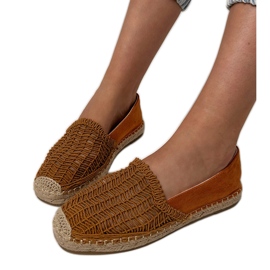 Brown Openwork alpargelas na plataforma marrom