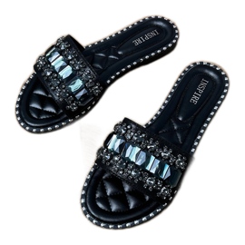 Flip preto -Flops decorados com cristais