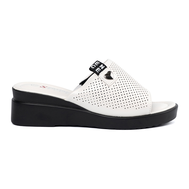 Seastar White Openwork Flip Flip na plataforma branco