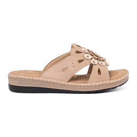 Seastar Chinelos femininos rosa com uma flor decorativa