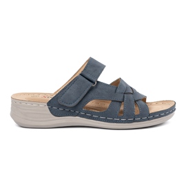 Seastar Chinelos de mulheres azuis com velcro azul