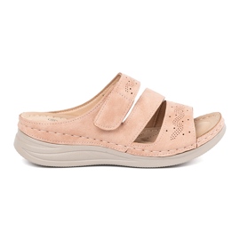 Seastar Chinelos de rosa claro em uma cunha baixa