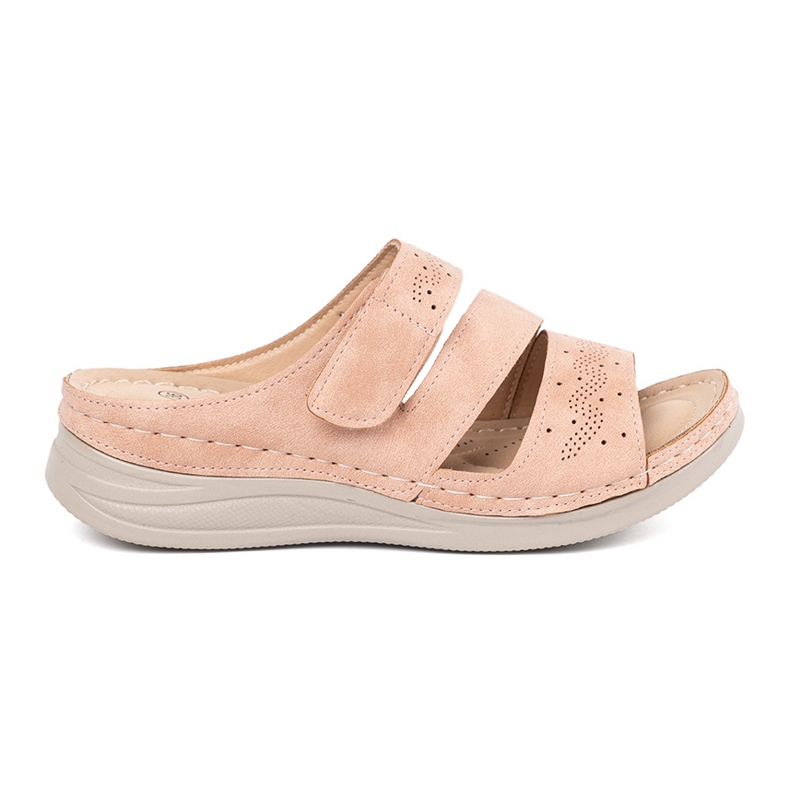 Seastar Chinelos de rosa claro em uma cunha baixa