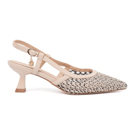 Goodin Bombas abertas com baixo teto bege Goodin Bombas abertas com baixo teto bege