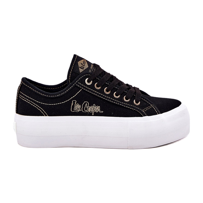 Tênis de material feminino na plataforma Lee Cooper LCW-25-31-3431L preto