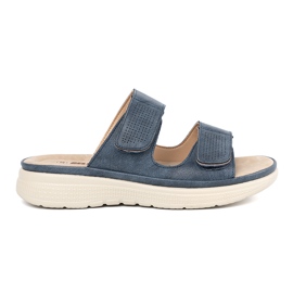 Flip de velcro feminino confortável azul Flip de velcro feminino confortável azul