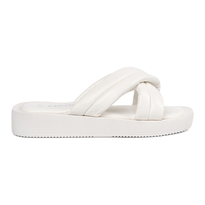 Chinelos de plataforma femininos brancos