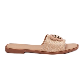 Flip de mulheres planas com detalhes decorativos bege