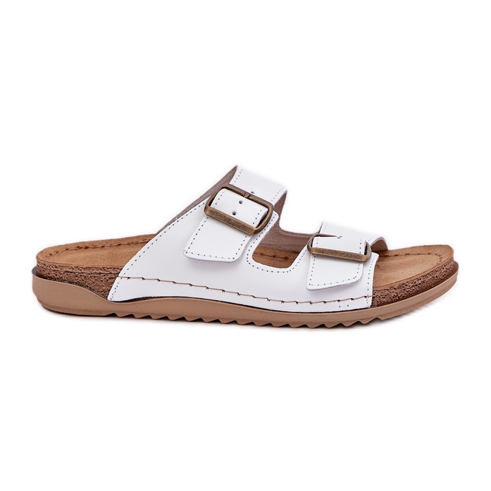 Chinelos de couro com inblu aa0002ko branco Chinelos de couro com inblu aa0002ko branco