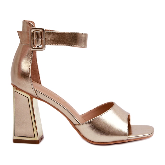 Evento Sandálias femininas elegantes de salto alto douradas dourado