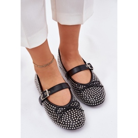 Bailarinas decoradas com um arco e um cinturão preto Bailarinas decoradas com um arco e um cinturão preto