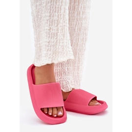 Flippers de espuma leve feminina em uma única fúcsia de sola grossa rosa