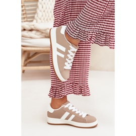 Tênis femininos sapatos esportivos com visão escura de couro ecológico bege