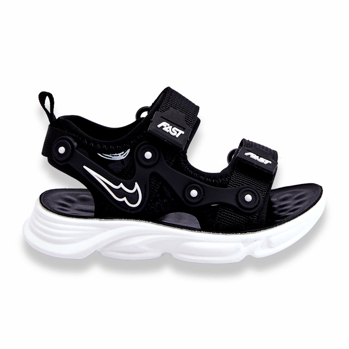 Tobias Meninos Sandálias de Velcro Preto e Branco