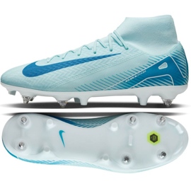 Nike Zoom Superfly Mercurial 10 Academia SG-PRO AC FQ8336-400 Sapatos de futebol azul