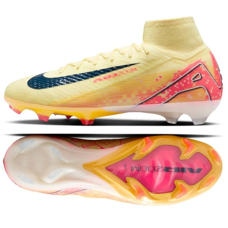 Nike Zoom Superfly Mercurial 10 Elite KM FG FQ8692-800 Sapatos de futebol laranja