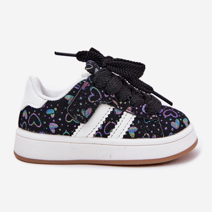 Tênis tênis sapatos esportivos com corações pretos