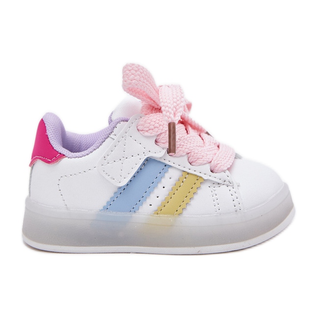 Sneakers Sneakers Sports com uma sola de rosa branca brilhante branco