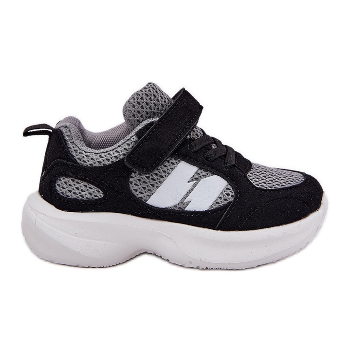 Tênis infantis cinza-cinza sapatos esportivos preto