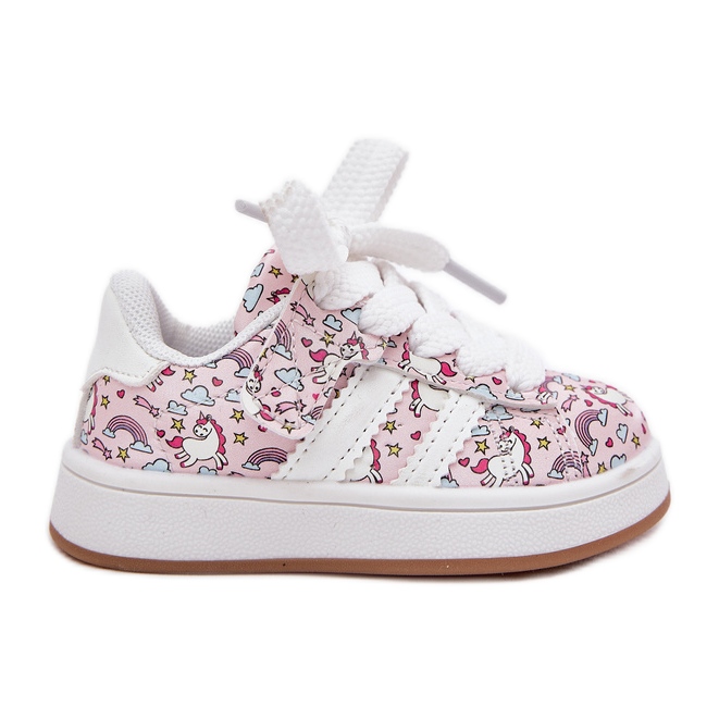 Sapatos esportivos para meninas com um motivo de unicórnio rosa