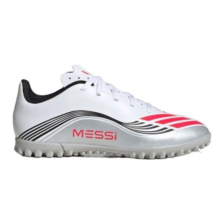 Adidas F50 Messi Club TF JP7453 Sapatos de futebol branco