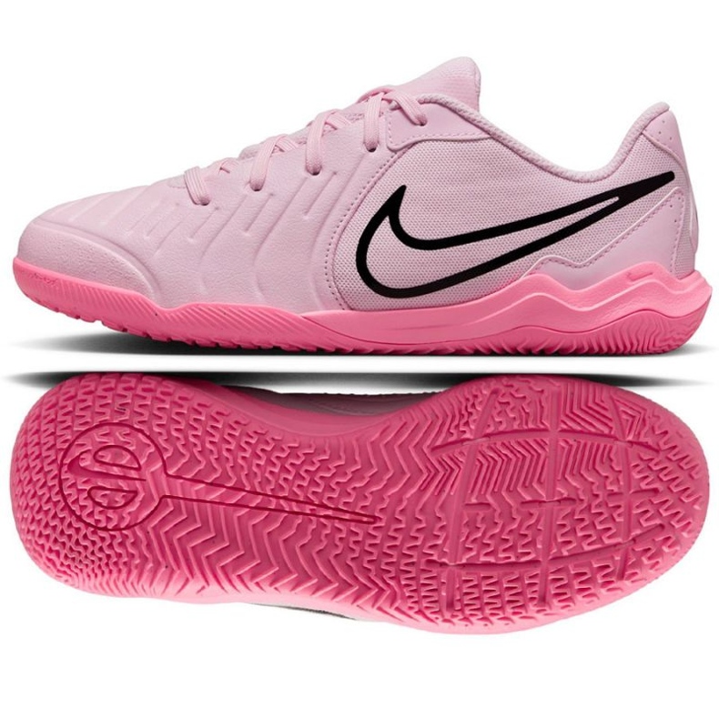 Nike Tiempo Legend 10 Academia IC DV4350-601 Sapatos de futebol rosa