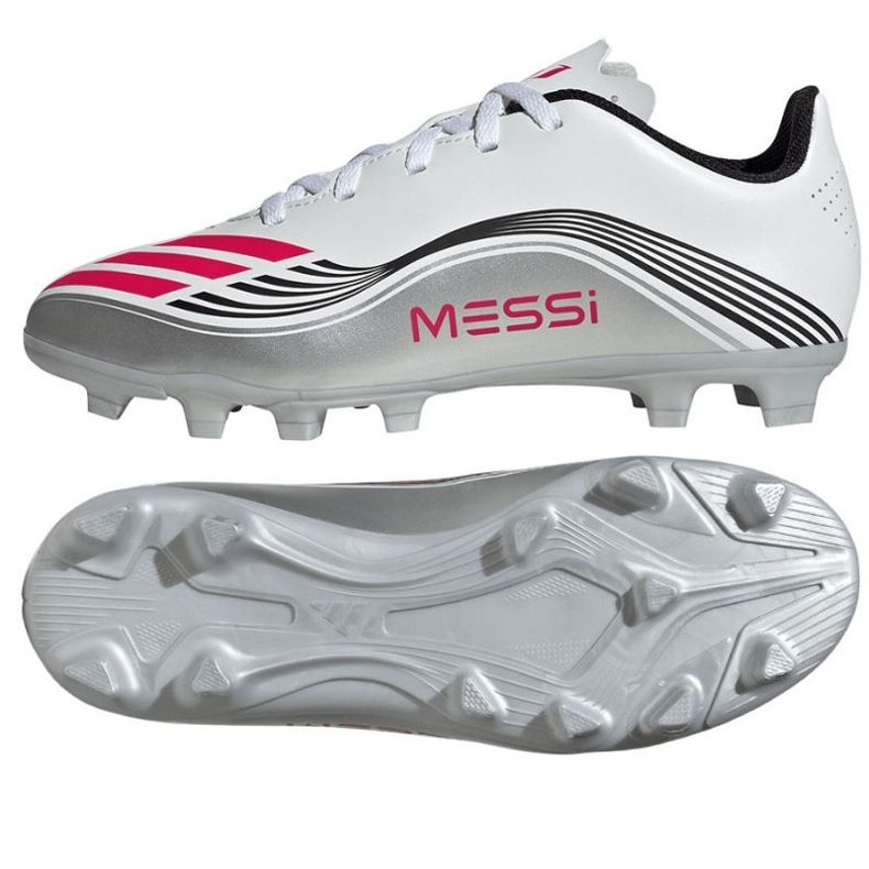 Adidas F50 Messi Club FG/MG JP7457 Sapatos de futebol branco