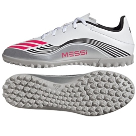 Adidas F50 Messi Club TF JP7445 Sapatos de futebol branco