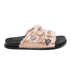 Seastar Chinelos dourados com fivelas