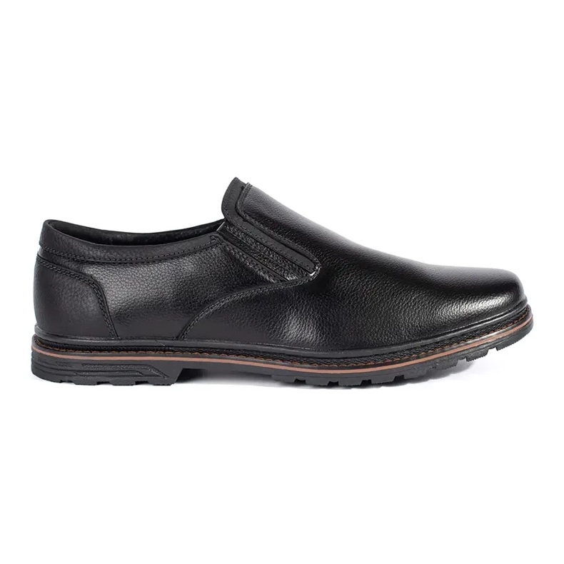 Sapatos masculinos escorregaram preto
