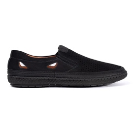 Black Openwork Sapatos masculinos preto