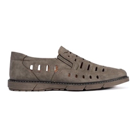 Mocassins slip-on masculinos com aberturas marrom
