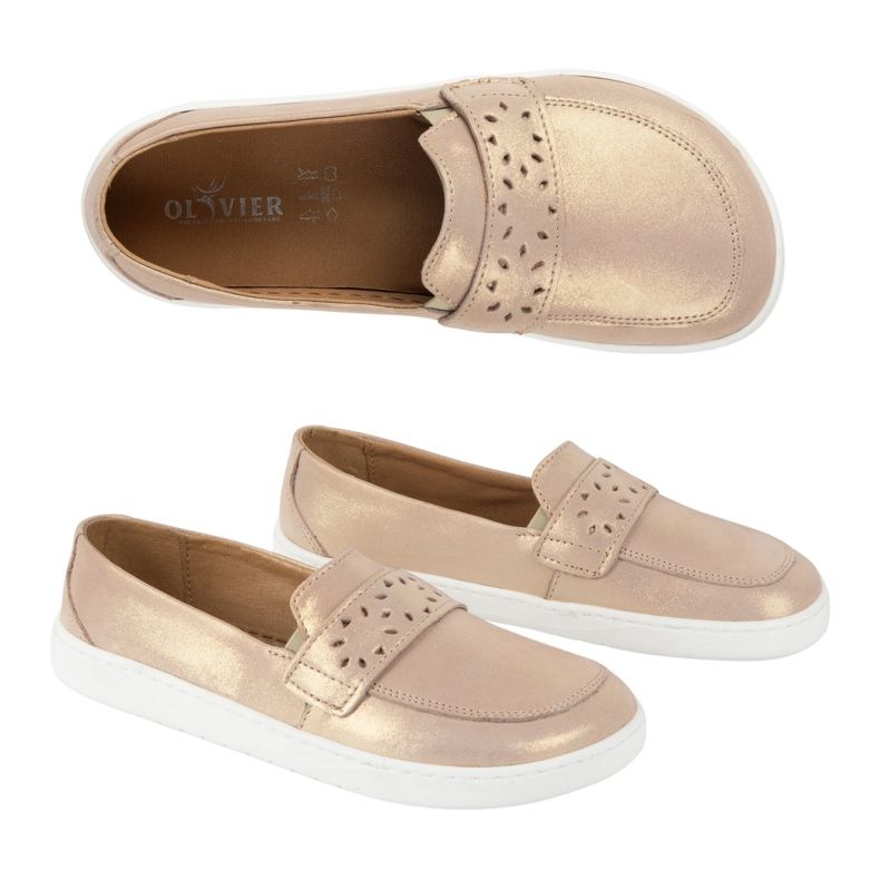 Olivier Passados ​​Barefoot Feminino com um amplo rosa polonês de frente