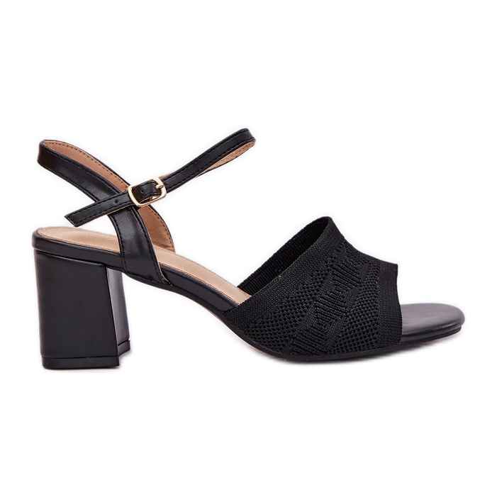 Sandálias femininas com saltos pretos pretos