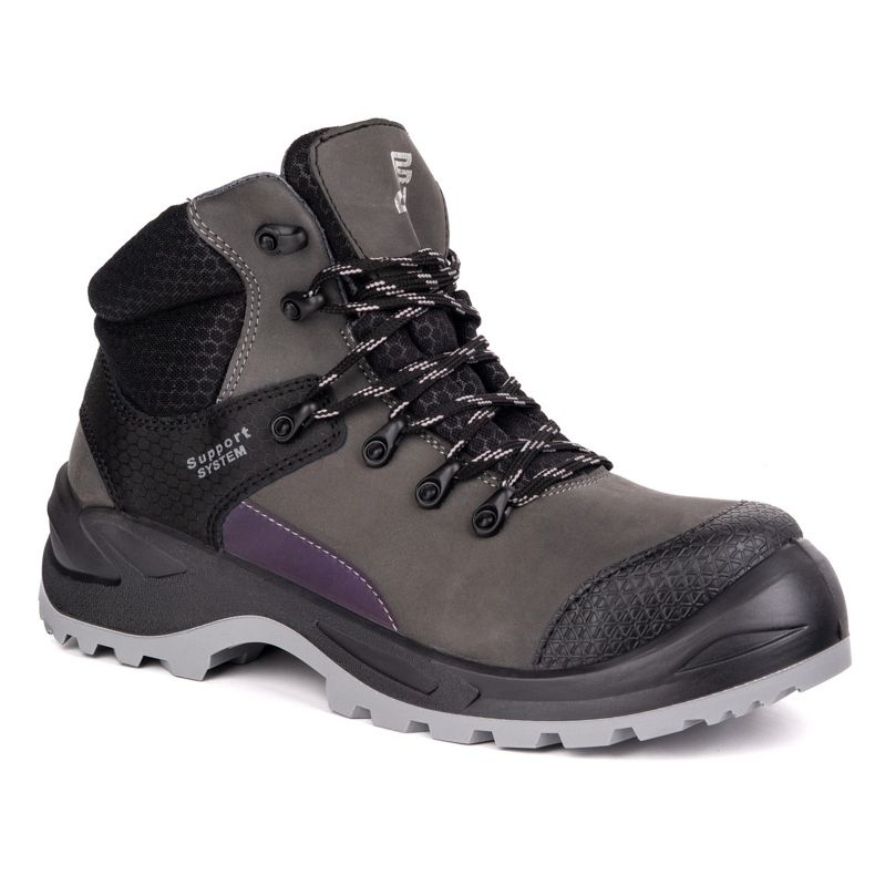 Fagum-Stomil Botas de couro masculinas Techwork 1166p S2 SR cinza