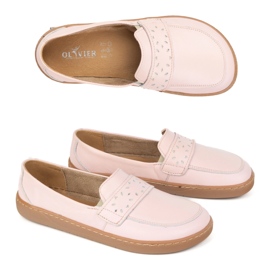 Olivier Passados ​​Barefoot Feminino com um amplo rosa polonês de frente