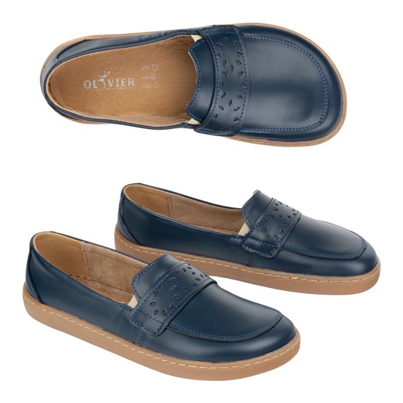 Olivier Somanes femininos de Barefoot Inga com um amplo polimento frontal azul marinho