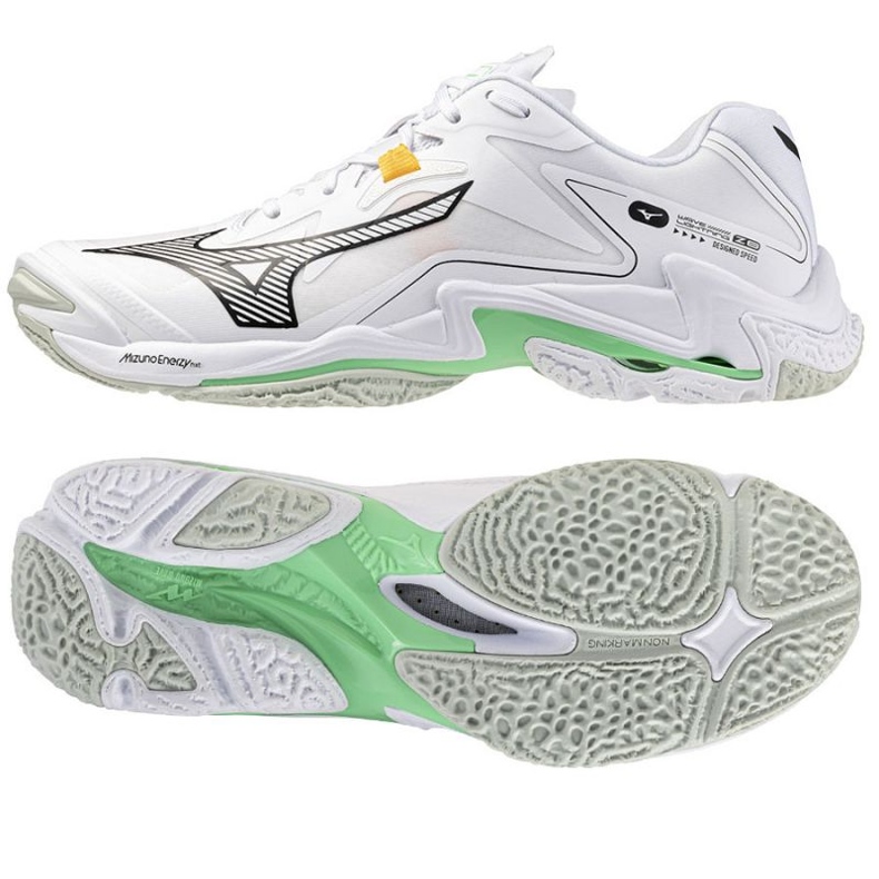 Mizuno Wave Lightning Z8 V1GA240016 Sapatos de vôlei branco Mizuno Wave Lightning Z8 V1GA240016 Sapatos de vôlei branco