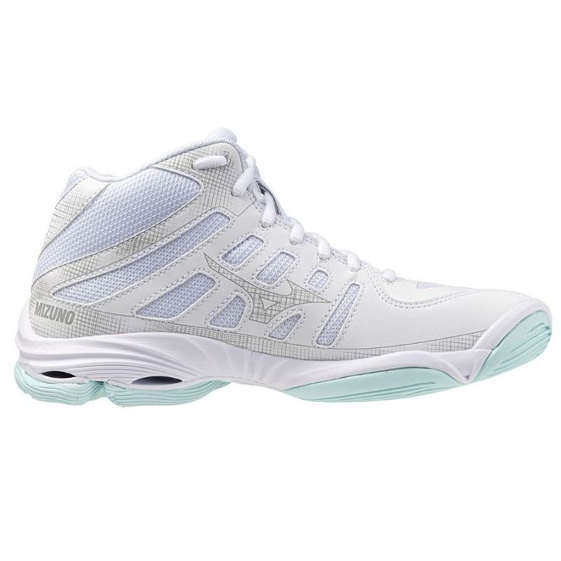 Tensão de onda mizuno 2 mid v1gc246545 tênis de vôlei branco