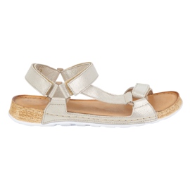 Olivier Sandálias femininas com descalça Kallia couro de ouro dourado