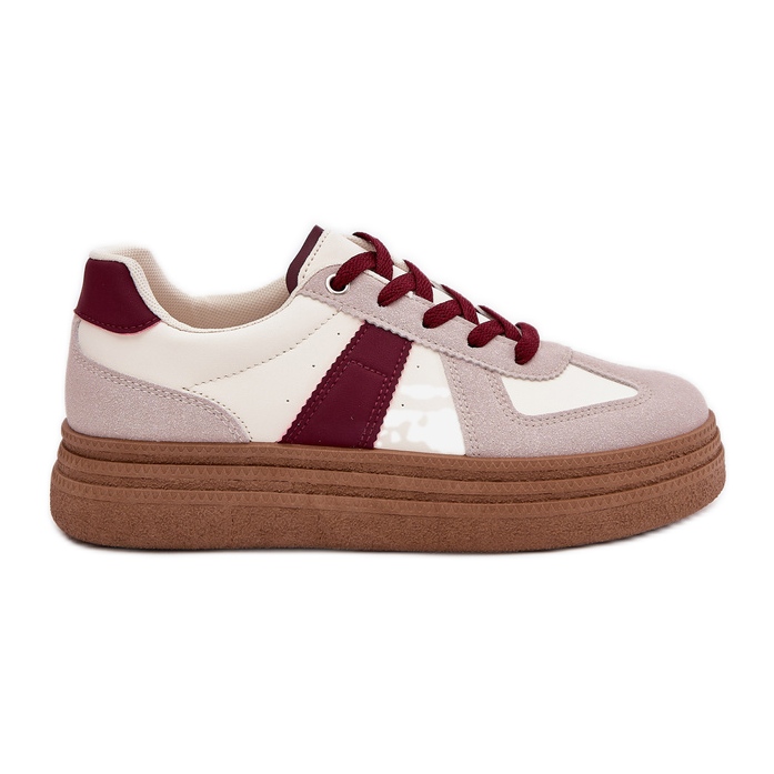 Tênis femininos na plataforma Borgonha vermelho