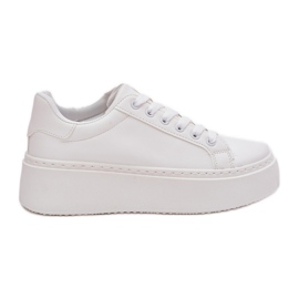 Tênis feminino com plataforma, branco Tênis feminino com plataforma, branco