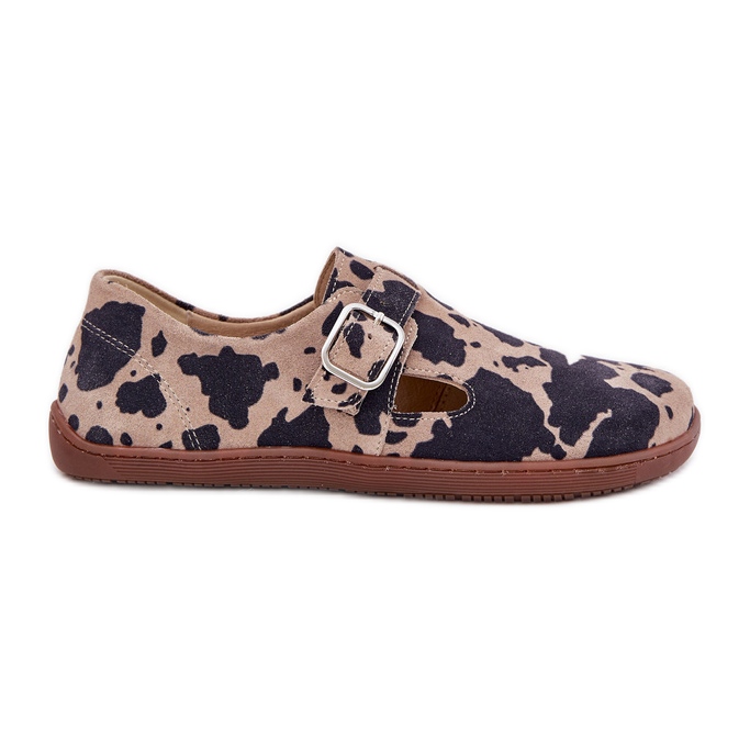 Sapatos de camurça feminina com um viés de bacon de fivela Zazoo N1261 Brown-beige castanho Sapatos de camurça feminina com um viés de bacon de fivela Zazoo N1261 Brown-beige castanho