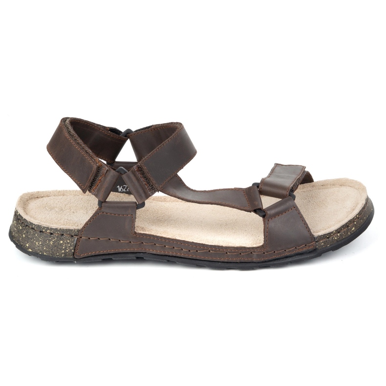 Olivier Sandálias de couro masculinas Wasak 0243W Brown castanho