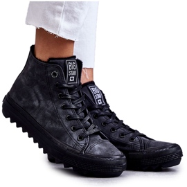 Big Star Grande estrela feminina isolada preto gg274069 tênis cinza