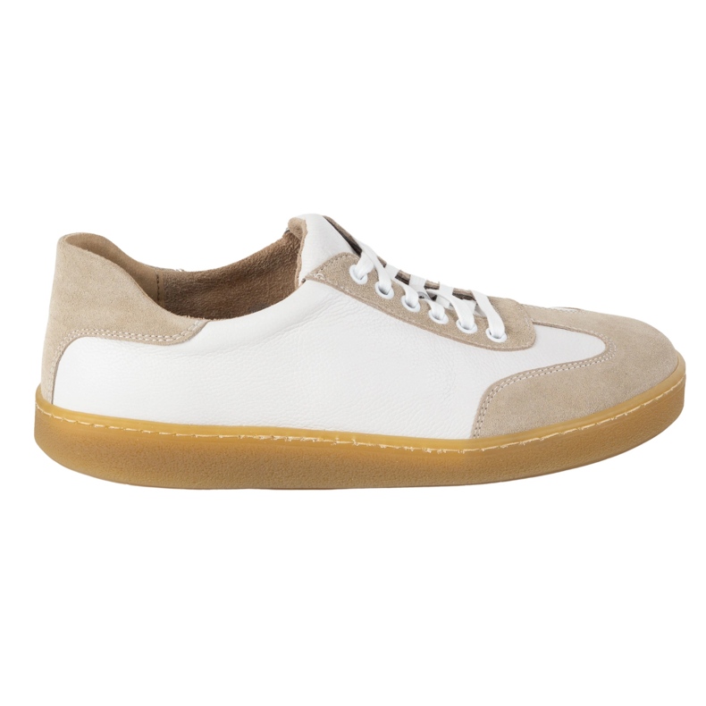 WASAK Sapatos de couro minimalista dos homens descalços 0248W branco