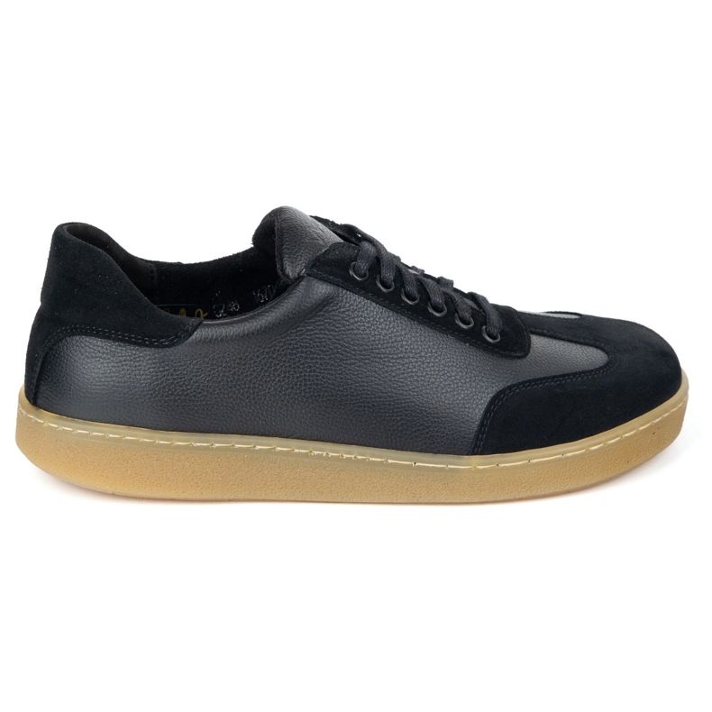 WASAK Sapatos de couro minimalista de pés descalços 0248W preto